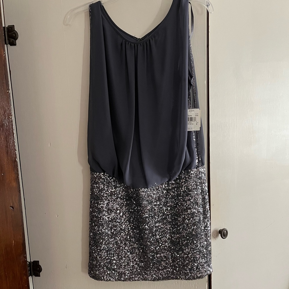 Aidan Mattox .. Size 8… Grey/silver cocktail dress